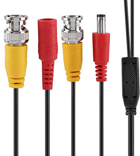 Saluaqui BNC + 2,1 Mm CCTV CCTV Video Cavo Coassiale per Sistemi di Sicurezza, Uso Commerciale e Residenziale, 5 M, Materiali Duri Resistenti Alle Meteorologi e Resistenti (5m)