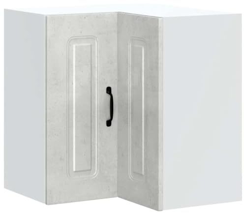 Tomostar Meuble d'angle Haut de Cuisine, Armoire Suspendue Cuisine Armoire Murale d'angle Kalmar Gris béton 57 x 57 x 60 cm