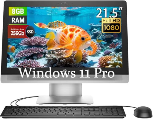 HP ProOne 600 G2 todo - Ordenador de sobremesa, FHD 21.5 (1920x1080), Intel Core i7-6700 3.4GHz, 8GB RAM, SSD de 256 GB, teclado QWERTY US, ratón, USB WiFi, Windows 11 Pro (reacondicionado)