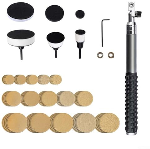 Solaughguy Kit levigatrice a ciotola per tornitura del legno, blocco abrasivo di 3 dimensioni (/2/3) con 75 dischi abrasivi assortiti | Strumento per levigatura tornio legno,