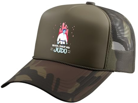 Judo Saying Outfit Clothing Gift Men Women Trucker Hat with Adjustable Mesh Back, Camo Green