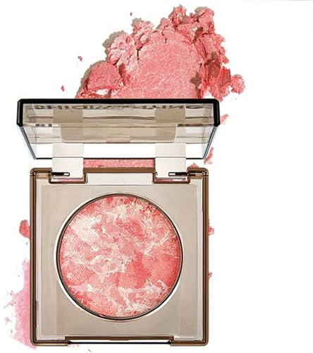 Buildable Long-Wear Powder Blush for Mature Skin, Shimmer Brick Pressed Blusher, Water & Sweat Resistant, Dimensional Glow Enhances Cheeks and Facial Contours, #02 Rose Petal