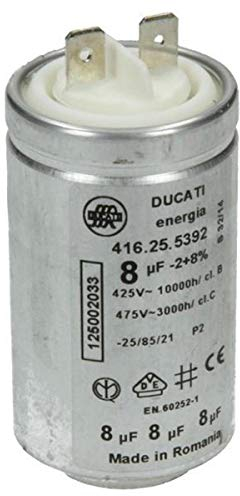 Condensateur 8MF 450V d'origine Sèche-linge 1250020334 ELECTROLUX Sèche-linge 1250020334 ELECTROLUX