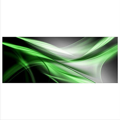 decorwelt Glasbild 125x50 XL Abstrakt Grün Panorama Wandbild Glasbilder Modern Deko Glas