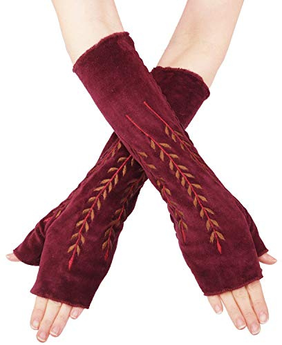 PUREWONDER Damen Armstulpen Samt Handstulpen Design Nr. 14