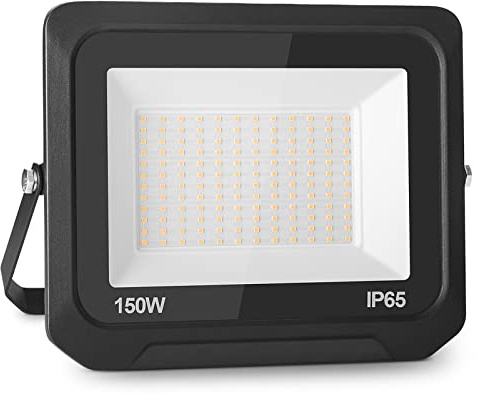 15000 Lúmenes Focos LED 150W Exterior con LED Foco Proyector IP65 Blanco Cálido 3500K Proyector LED Exterior LED Floodlight Exterior Iluminación Decoración para Jardín, Parque, Garaje