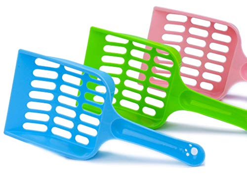 ISIYINER Katzenstreu Schaufel Haltbare Plastikstreuschaufel für Reinigung Katzenklo Katzen Hunde Pooper Scooper 3 Stück