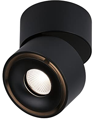Paulmann 93371 LED spots encastrés plafonnier Spircle 78 mm incl. 1x8,0 W Blanc chaud Noir mat luminaire en saillie aluminium plafonnier 3000 K