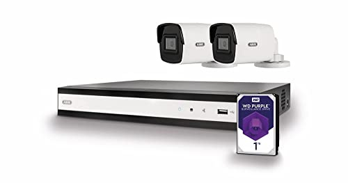 ABUS TVVR36422T Performance Line Komplettset IP Digitaler 4-Kanal PoE Video-Rekorder Kameraüberwachungssystem 2x Mini Tube Kameras 1TB Festplatte