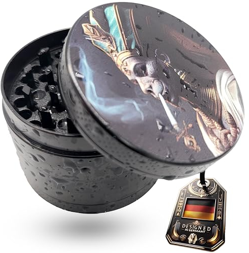 PURPLE LEGACY® Grinder per immagini a forma di diamante affilato, tritatutto per tritare erbe aromatiche per la cucina, spezie, accessori Spice Grinder grande Ø 50 mm, 4 pezzi LEGACY Pharao