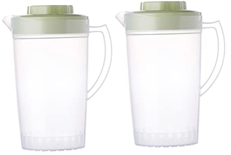 Cabilock 2pièces Pichet Transparent Avec Couvercle Capacité Pour Jus Et Eau Cruche à Boissons Maison