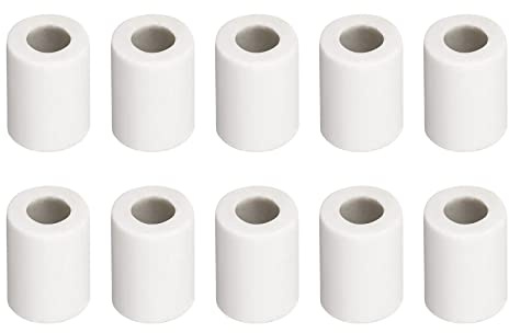 Rebower 20Pz Ceramica Tubo Cablaggio Isolato Ceramica Tubi 4mm Dia | per Cavo Fascio Calore Isolamento Protezione