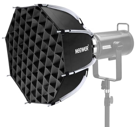 NEEWER 18/45cm Octagonal Softbox, Quick Release Bowens Mount Softbox with Honeycomb Grid, Light Diffusers, Bag for RGB CB60 CB60B CB200B MS60B MS60C MS150B S101-300W/400W Pro Vision 4 Q4, NS21P
