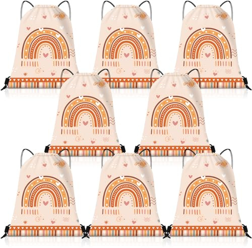 Weewooday 8 Stück Turnbeutel Rucksäcke mit Kordelzug 30 x 25 cm Junge Mitgebsel Rucksack mit Tiermotiv Wiederverwendbare Party Geschenkbeutel für Jungen Mädchen Kinder Geburtstag Partyzubehör