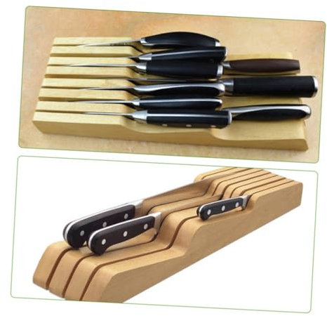 BESTonZON Porta in Bambù Per Cassetto Organizer Con Scomparti Per Cucine Compatte Mantiene Utensili Ordinati e Portata Di Mano