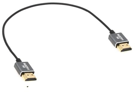 Eonvic Cavo coassiale 2.1 8K HDMI a HDMI cavo ad alta velocità per Atomos Ninja V, Sony a7siii, Portkeys BM5 Monitor HDMI cavo 2,5 mm ultra fine morbido ad alta velocità 48 Gbps tipo A-A (argento)