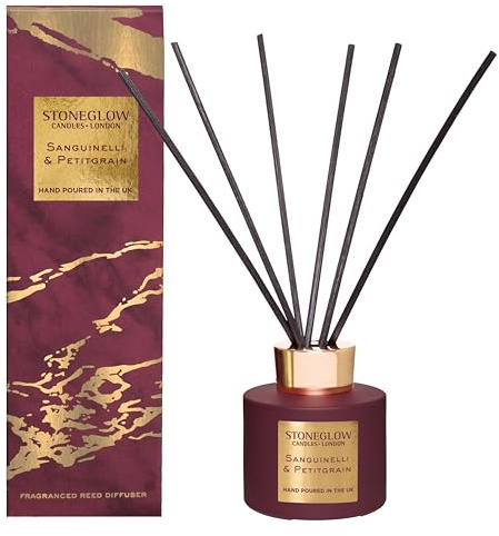 Stoneglow Luna Collection Sanguinelli & Petitgrain Duftstäbchen, 120 ml, Beere und Gold