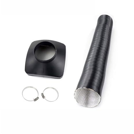 VISIYUBL 75 mm Luftauslass-Entlüftungsabdeckung, 100 cm, Heizungskanal, Rohr, Schwarz, for Luft, Diesel, Standheizung, for Webasto, Heizung for PKW, LKW(75mm Cover and Pipe)