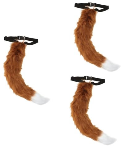 BESTYASH 3 Stück Plüschtierschwanz Zubehör Cosplay Tierschwanz Tierfuchsschwanz Fuchsschwanz Für Cosplay Fuchsschwanz Für Party Niedlicher Tierschwanz Verkleiden Fuchsschwanz