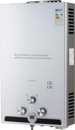 Quality Heating Chauffe-Eau à Gaz GPL 16 Litres 36 kW Portable – Chauffe-Eau Instantané au Propane Réglable 31–72°C, Démarrage à Faible Pression, pour Camping-Car, Caravane, Bateau et Extérieur