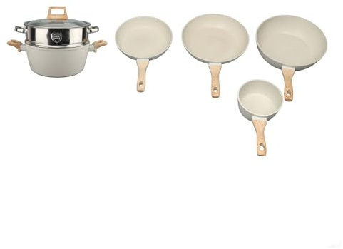 Cooking Set,Pots and Pans Set Nonstick Induction Kitchen Cookware Set for Cooking Frying Boiling Stewing White