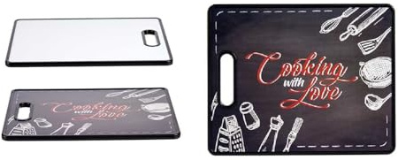 Tabla de Cortar y Servir para Cocina - Tabla de Picar Grande | Plastico - Resistente - Ligero - Higienico | Varios diseños diferentes - 38 x 30 cm (Negro)