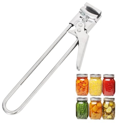 Dokeno Apriscatole Regolabile Apribottiglie Manuale, Apriscatole a Mano Apriscatole in Acciaio Inos, Opener Barattolo Multifunzione Apriscatole per Coperchi da 0,5 a 13,6cm