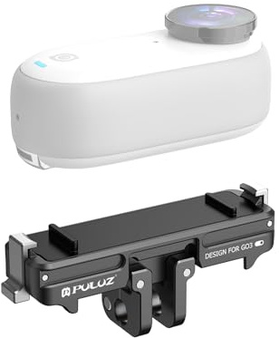 PULUZ Foldable Magnetic Quick-Release Base Mount for Insta360 GO 3 GO 3S, with 1/4-inch Hole and Camera Adapter for Holder, Tripods, Stands and other Action Camera Accessories for Go3 GO3S (ABS)
