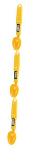 Amosfun 3 Piezas cuchara de cocina electronica escala de peso para alimentos vasos medidores de liquidos kitchen scale báscula de precisión báscula cuchara digital de cocina Yellow