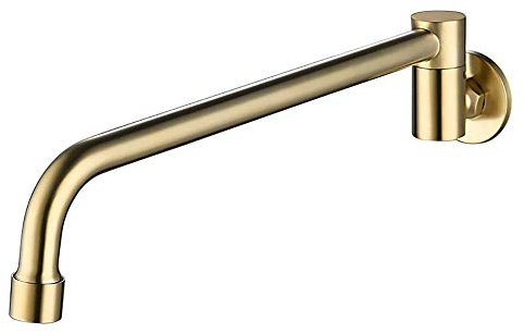 Grifo de fregadero de cocina, montaje en pared, grifos de lavabo de latón, interruptor basculante semiautomático, fregona de piscina, grifo de piscina, grifos de agua fría, oro cepillado(Brushed Gold)