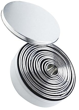 MAGICLULU Moule à Gâteau Rond En Acier Inoxydable 14 Pièces, Coupe-mousse Pâtisserie, Ustensile Cuisson Antiadhésif Pour Biscuits, Fondant Et Gâteau, Usage Professionnel Et Maison