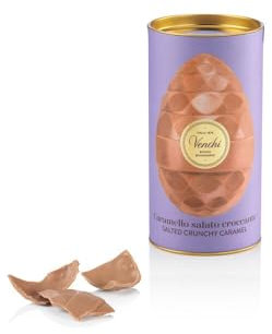 Venchi - Huevo de Chocolate, Sabor Caramelo con Chips de Caramelo Salado, con Sorpresa, Sin Gluten, 150 gr, Colección Pascua, Idea Regalo