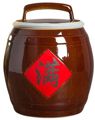 Contenedor Para Almacenar Arroz, Recipiente De Cerámica Para Arroz Con Tapa Hermética, Dispensador De Cereales, Recipiente De Cerámica Para Arroz, Para Harina, Café, Legumbres(23*27cm/9*10.6in)