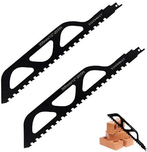 WDKXCN Lame per sega alternativa, 2 lame universali per sega a sciabola per calcestruzzo, S-aw B-lades per il taglio di blocchi di mattoni, lastre B professionali S-aw compatibili con Bosch Dewalt