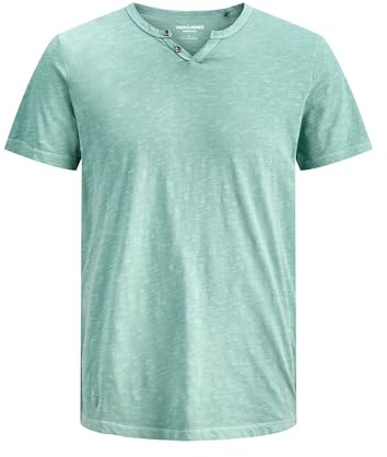 Jack & Jones JJESPLIT - Maglietta Basic da Uomo, con Scollo a V, a Maniche Corte, in Jersey di Cotone, Blu Minerale, L