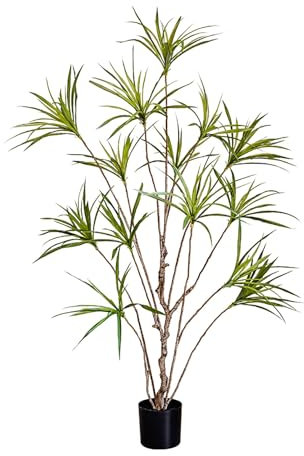 Konstgjort Dracaena-träd inomhus, konstgjord dracaena sidenväxt, falsk tropisk Yucca golvväxt, för hemmakontor vardagsrum sovrum bondgård modern utomhus (180 cm/70,8 tum)