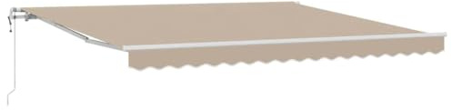 vidaXL Toldo retráctil Beige 400 x 350 cm Tela y Aluminio