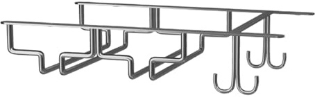 Metal Wine Glass Holder, Wall-Mounted Bottle Rack, Elegant Under-Shelf Storage for Red Wine, Champagne, Cocktail Glasses - Stylish and Functional Wine Accessory
