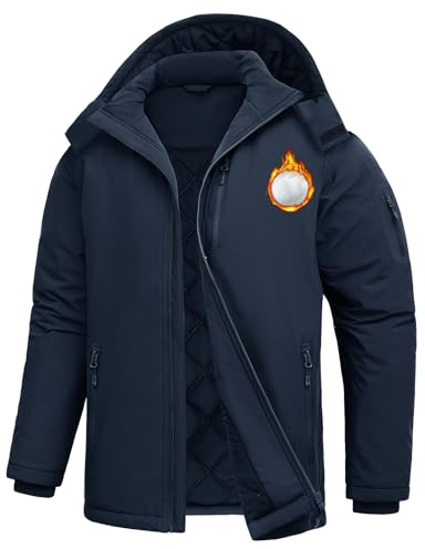 Voqeen Chaqueta Hombre Invierno Repelente Softshell Abrigo Con Capucha Chaqueta Plumas Para Senderismo Cazadora Acolchada Aislante Ligero Al Aire Libre De Montaña