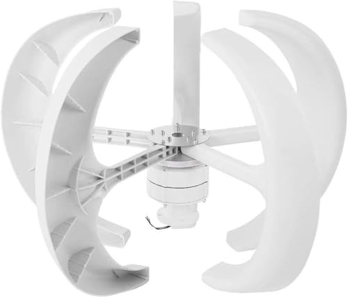 Aerogenerador de 400 W, 600 W, 800 W, 1000 W y 1200 W - Kit de energía eólica de Eje Vertical de 12 V/24 V con Controlador, diseño de 5 aspas para jardín y Barco - Solución eficiente de ener