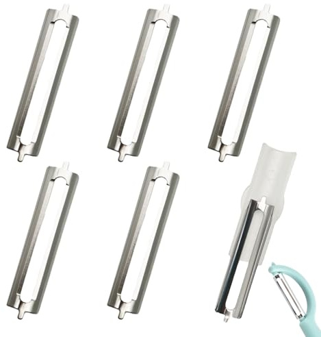 6 Stück Sparschäler für Tupper,Schäler für Tupperware Ersatzteile,Sparschäler Ersatzklingen,Ersatzklinge Klingen von Kartoffelschäler,Gemüseschäler,Orangenschäler,Turbo Spargelschäler,Vegetable Peeler