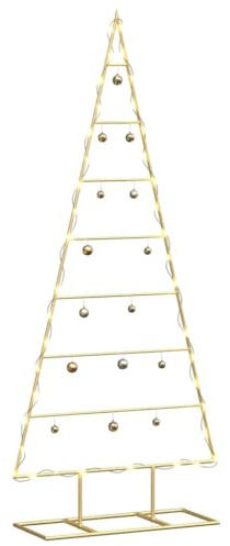 vidaXL Metall Weihnachtsbaum Gold 125 cm Pulverbeschichteter Stahl