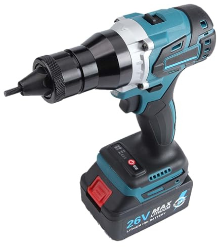 CUTANGELAR Remachadora Automática De 26 V Con Alta/baja Velocidad Y Luz LED De Trabajo, Instalación Rápida Y Modo Memoria Para Uso Profesional M3-M12(5200mAh,1*Battery)