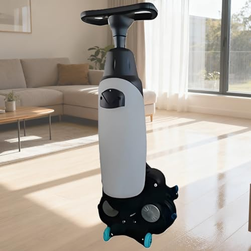 QuinteZhenTially Commercial Electric Floor Scrubber Machine,Scrub Double Brush Lightweight Electric Floor Cleaner,Tile Polisher,360° Rotating,for Fits Vinyl,Concrete,Luxury Vinyl Floors White