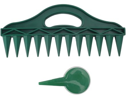 NOENNULL 12 Hole Soil Digger Planter, Garden Seed Spacer Tool to Increase Efficiency, Garden Seeding Spacer with Adjustable Seeder Dispenser for Planting