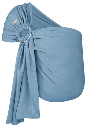 Hoppediz Ring-Sling Ultraleicht Babytragetuch ab Geburt, Hamburg Ocean | Ergonomisches ultraleichtes Tragetuch mit Ringen für schnelles Anlegen, inkl. Anleitung