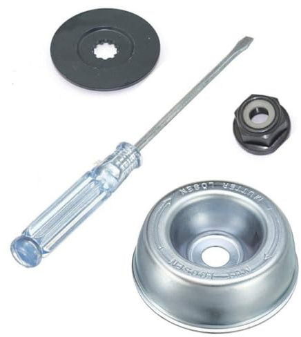 Lagomloot Kit de fijación de adaptador de cuchilla, compatible con recortadoras FS40C FS55R FS85 FS90 FS130, incluye arandela de empuje y tuerca de collar de placa de conductor