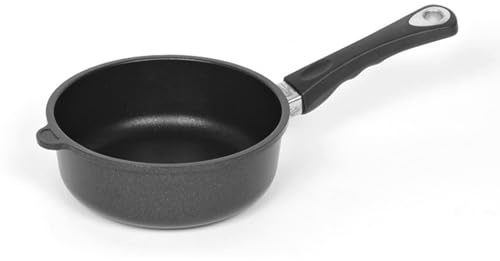 Lotus Poêle en Fonte à Bord Haut avec Manche Amovible Compatible plaques à Induction Ø 20 cm, Fond Ø 15 cm, Hauteur 7,5 cm