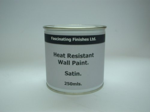 250ml Satin Jet Black Heat Resistant Wall Paint. Wood Burner Stove Alcove. Brick, Concrete, Plaster, Cement Board, Rendering, Metal, Timber and similar building materials.