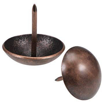 sourcing map Clou Tapissier Clou Ameublement Clou Meuble Punaise Pointe Tapissier Tapis Décoration 25mm Tête Diamètre Rond Pouce Cuivré pour Sofa Dosserets 20 Pcs